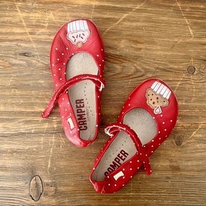 Camper kids red ballerina shoes size 26 (9.5 toddler)